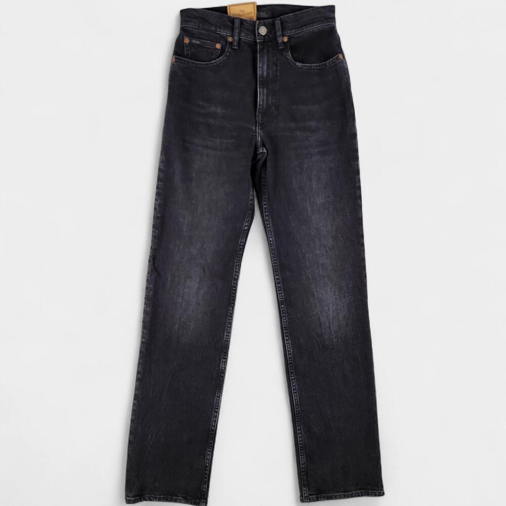 Polo Ralph Lauren Jeans Womens 26 Black The Straight Low Stretch Rope Dyed Denim
